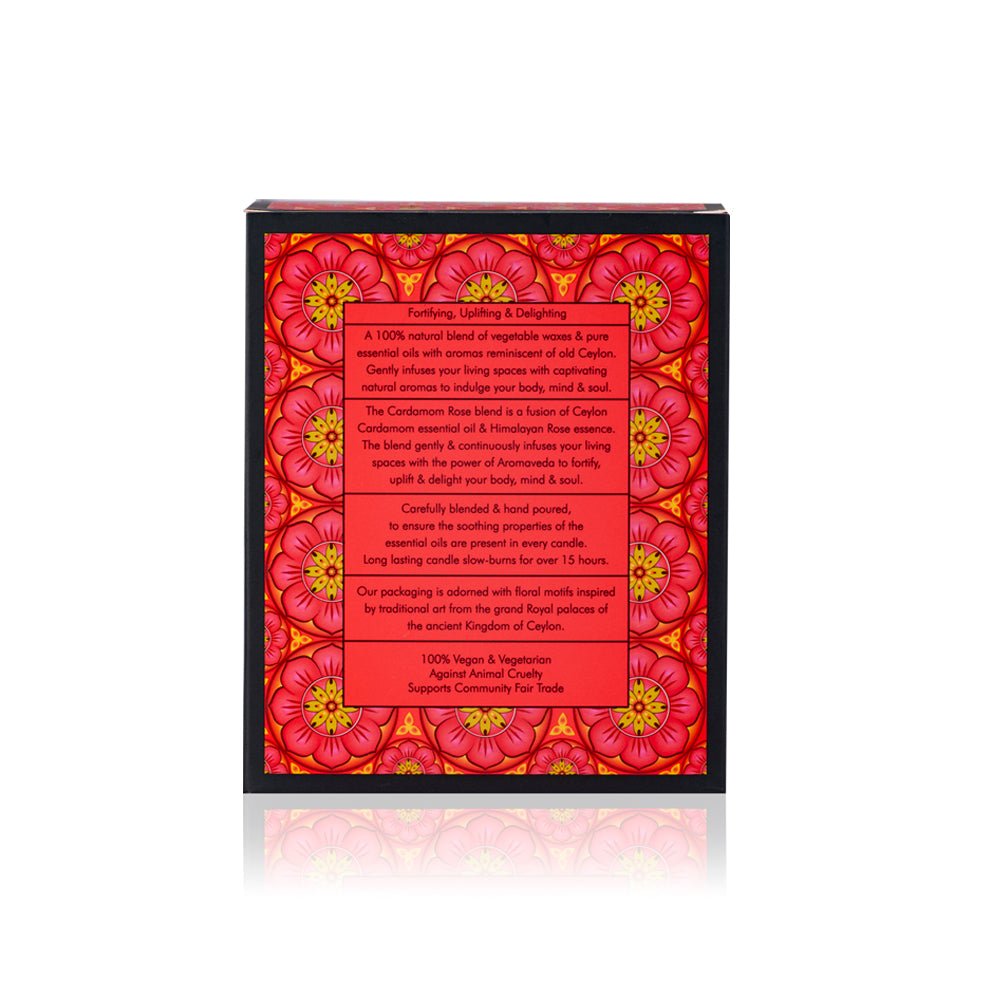 Cardamom Rose - Natural Candle - 200g - Spa Ceylon UK