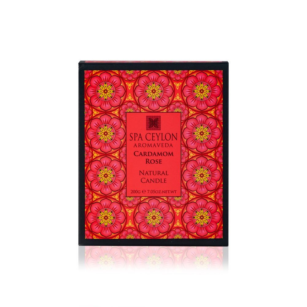 Cardamom Rose - Natural Candle - 200g - Spa Ceylon UK