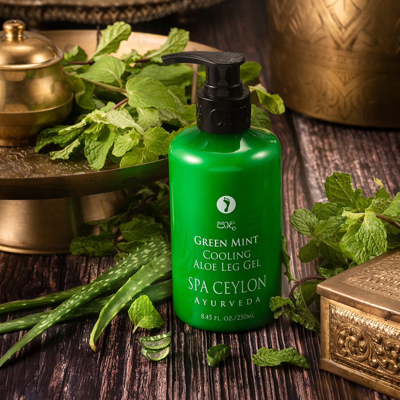 Green Mint - Cooling Aloe Leg Gel 250ml - Spa Ceylon UK