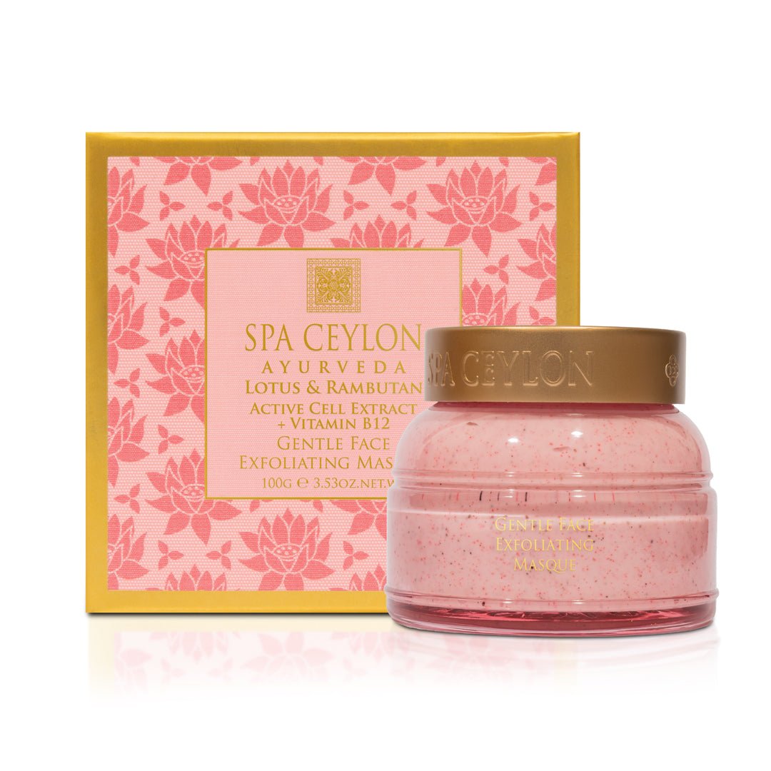 Lotus & Rambutan - Active Cell Extract + Vitamin B Plus Gentle Face Exfoliating Masque - 100g - Spa Ceylon UK