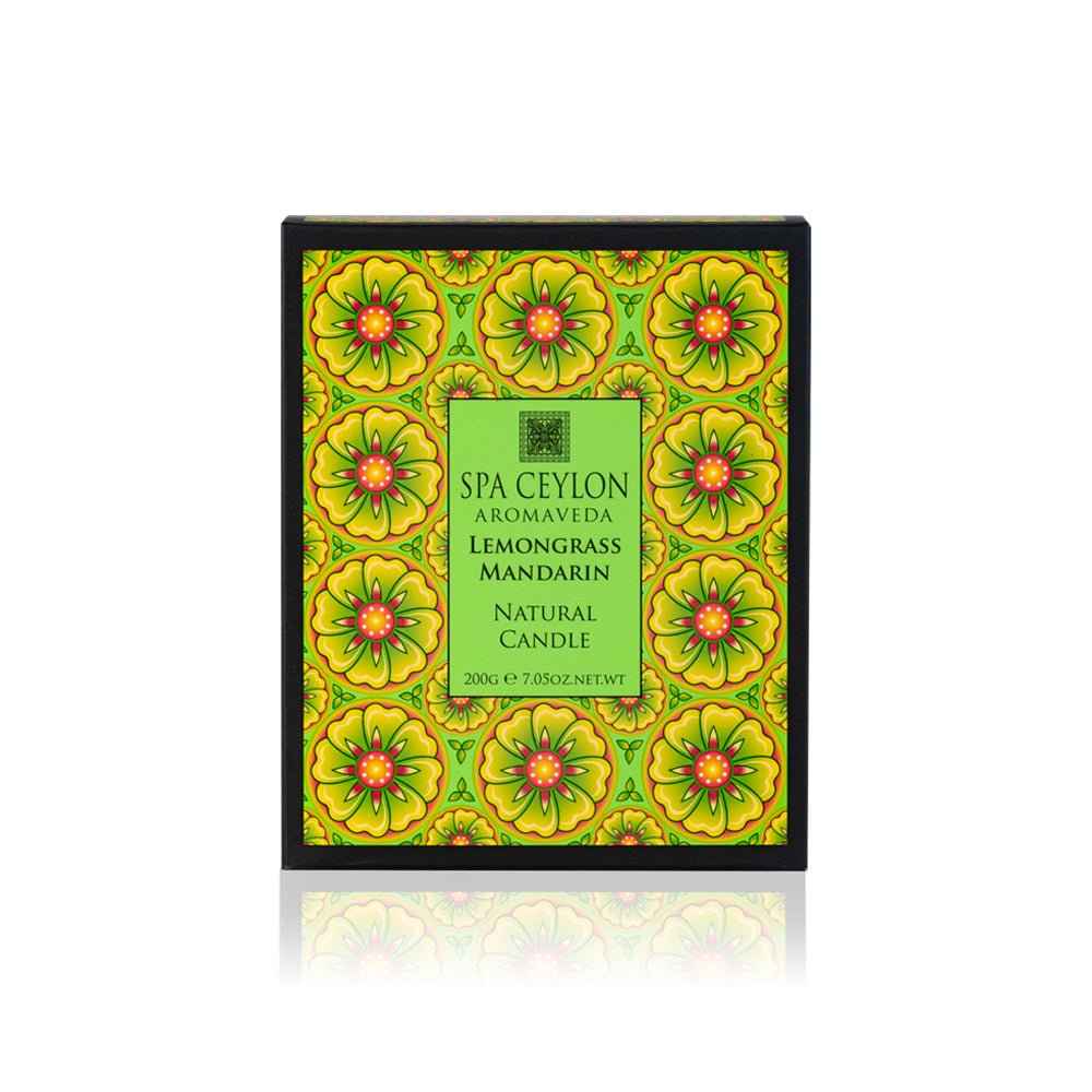 Lemongrass Mandarin - Natural Candle - 200g - Spa Ceylon UK