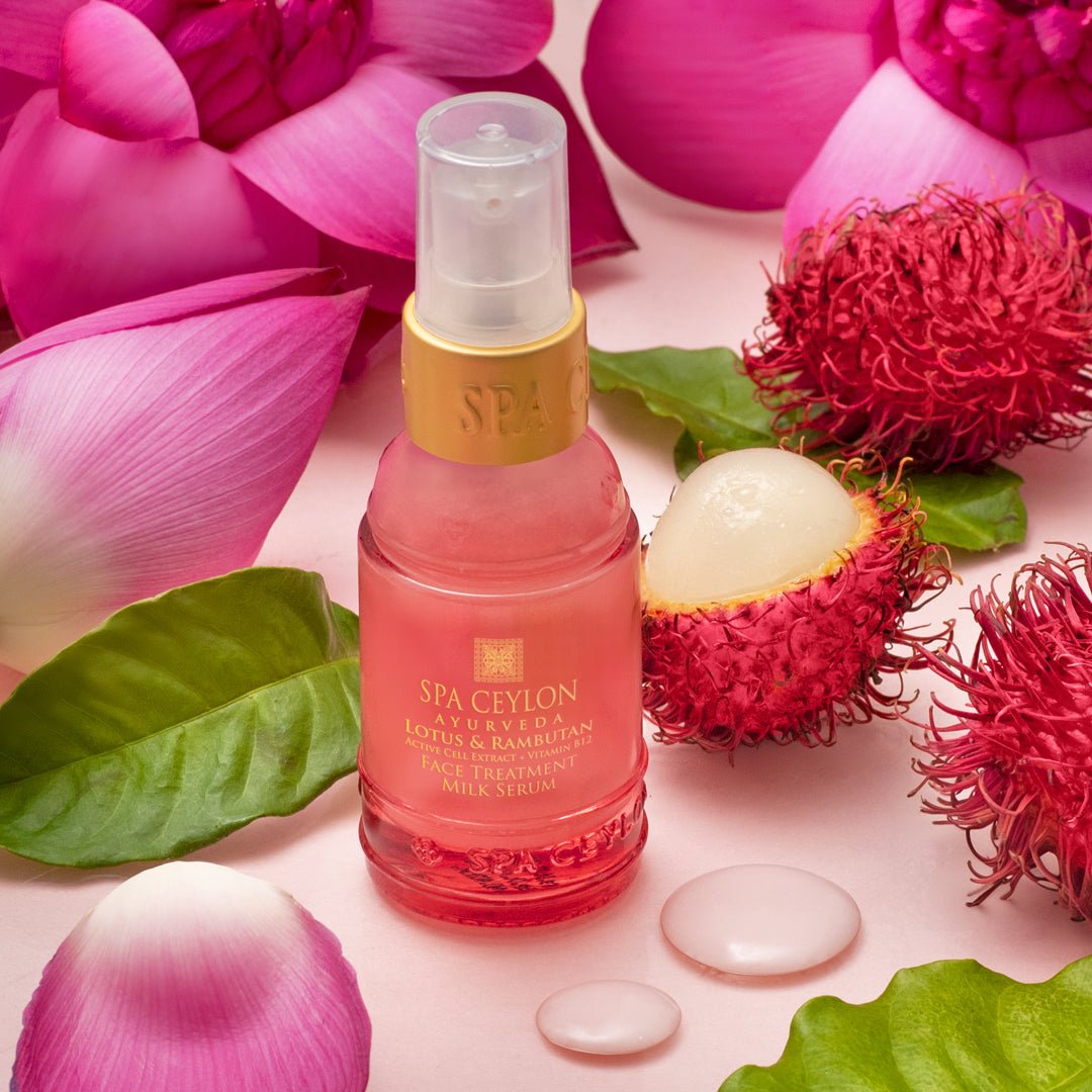 Lotus & Rambutan - Active Cell Extract + Vitamin B12 Face Treatment Milk Serum - 30ml - Spa Ceylon UK