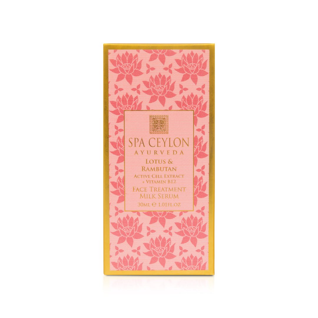Lotus & Rambutan - Active Cell Extract + Vitamin B12 Face Treatment Milk Serum - 30ml - Spa Ceylon UK
