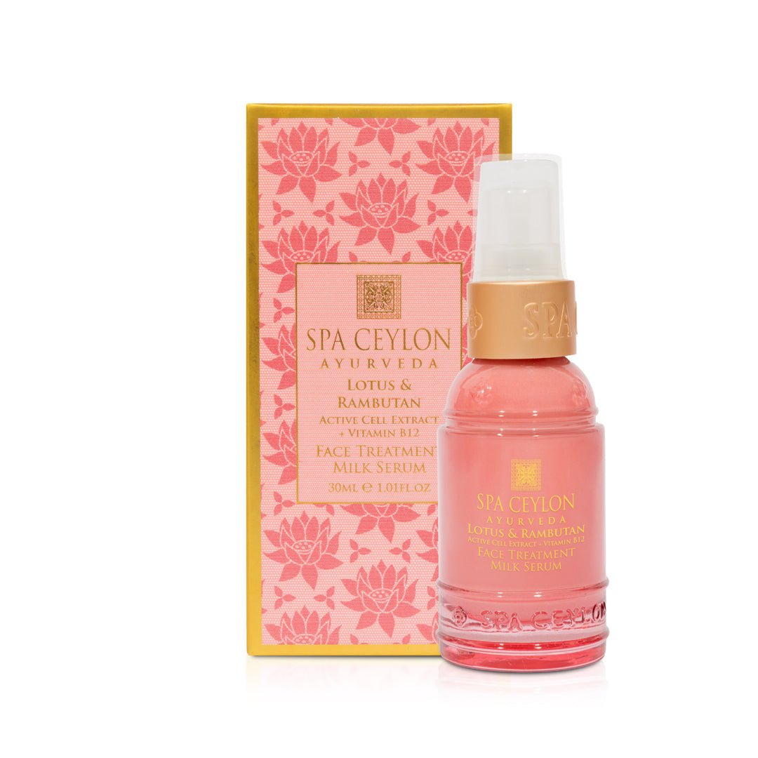 Lotus & Rambutan - Active Cell Extract + Vitamin B12 Face Treatment Milk Serum - 30ml - Spa Ceylon UK