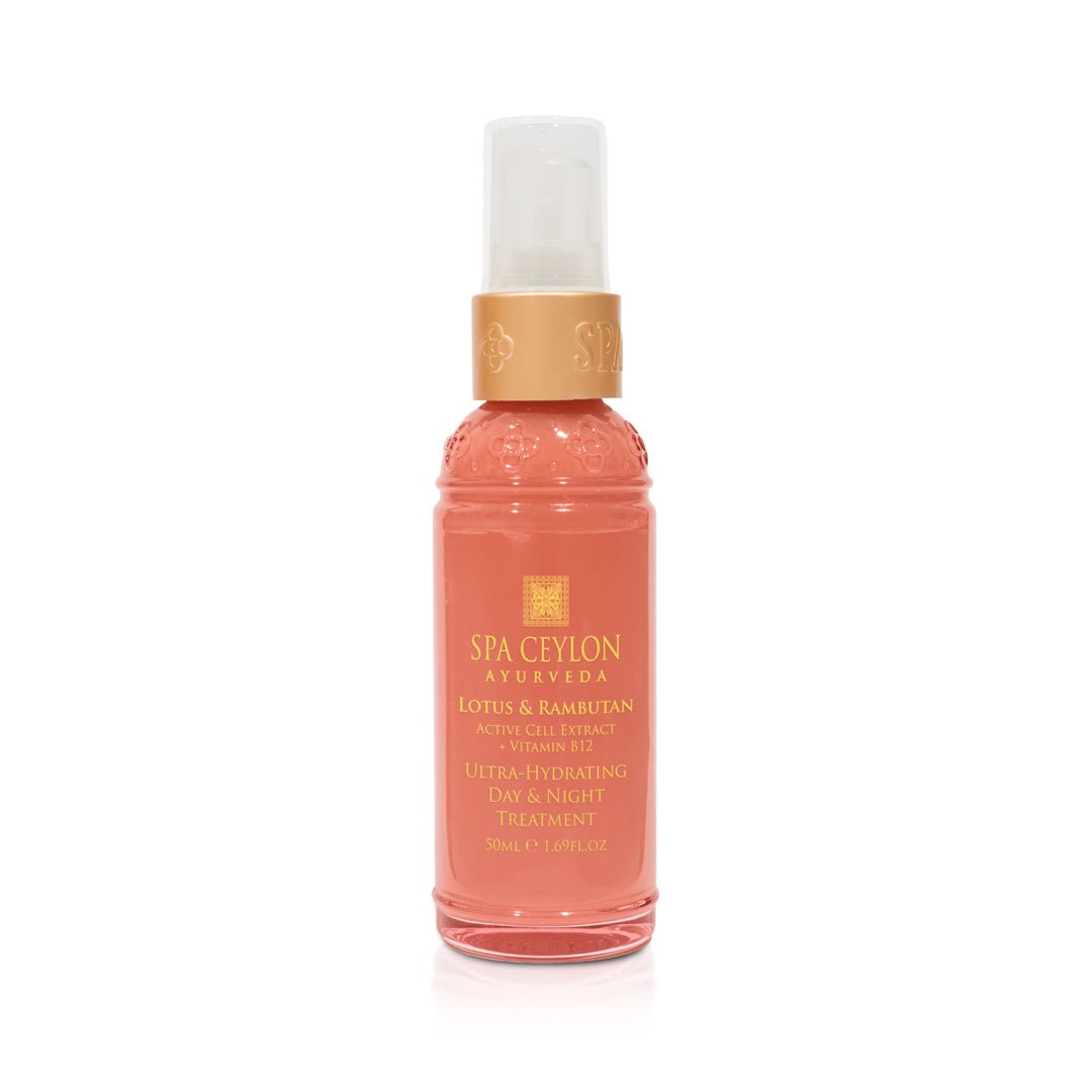 Lotus & Rambutan - Active Cell Extract + Vitamin B12 Ultra - Hydrating Day & Night Treatment 50ml - Spa Ceylon UK