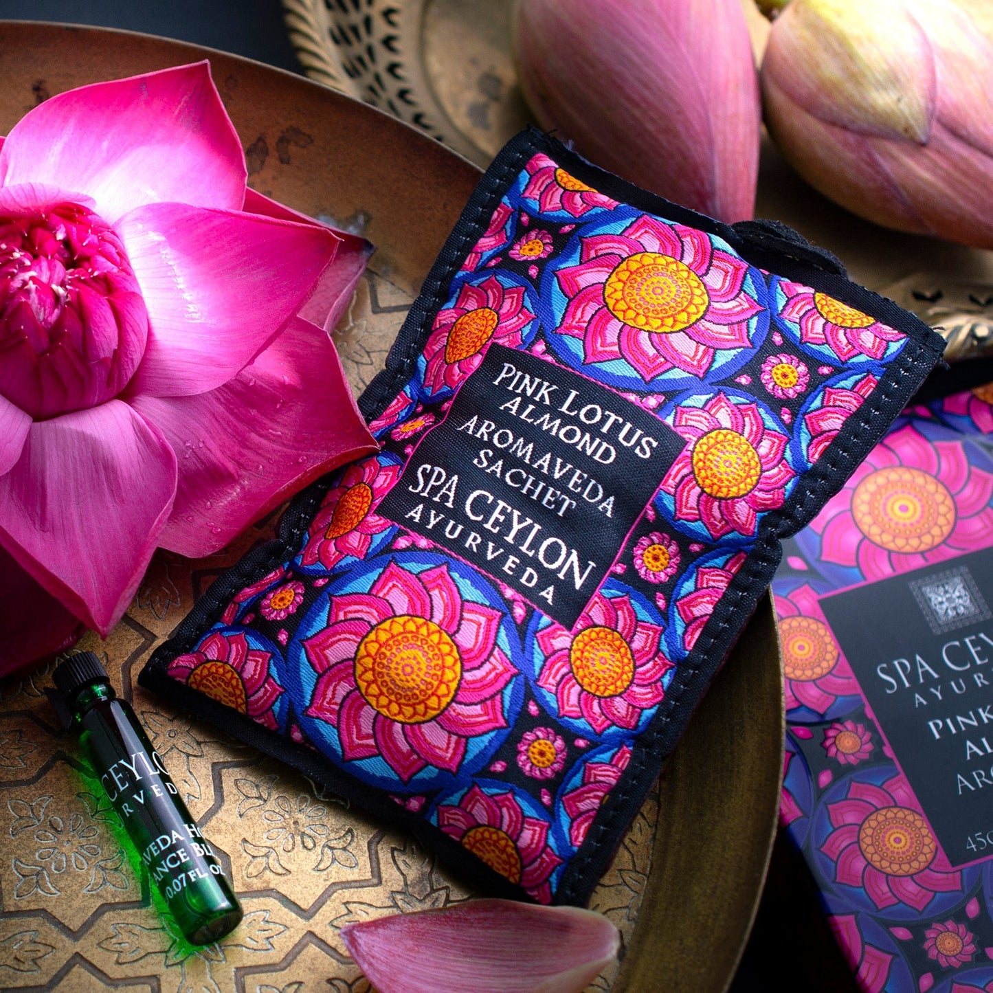 Pink Lotus Almond - Aromaveda Sachet - Spa Ceylon UK