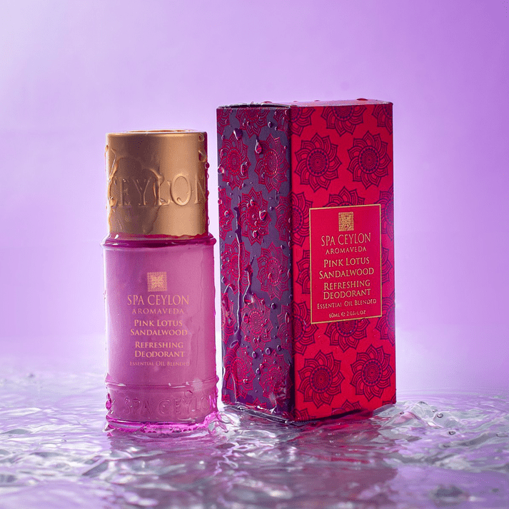 Pink Lotus Sandalwood - Eau de Ceylon - Refreshing Deodorant - 60ml - Spa Ceylon UK