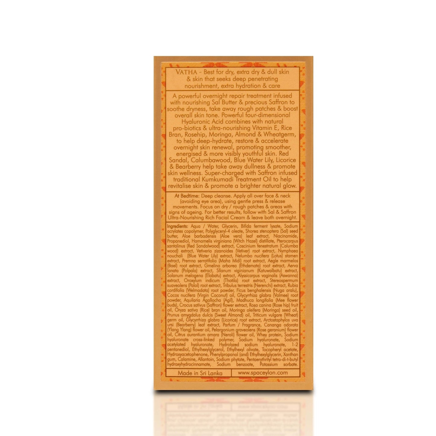 Sal & Saffron - Intense Hydrating Night Treatment Facial Serum 30ml - Spa Ceylon UK