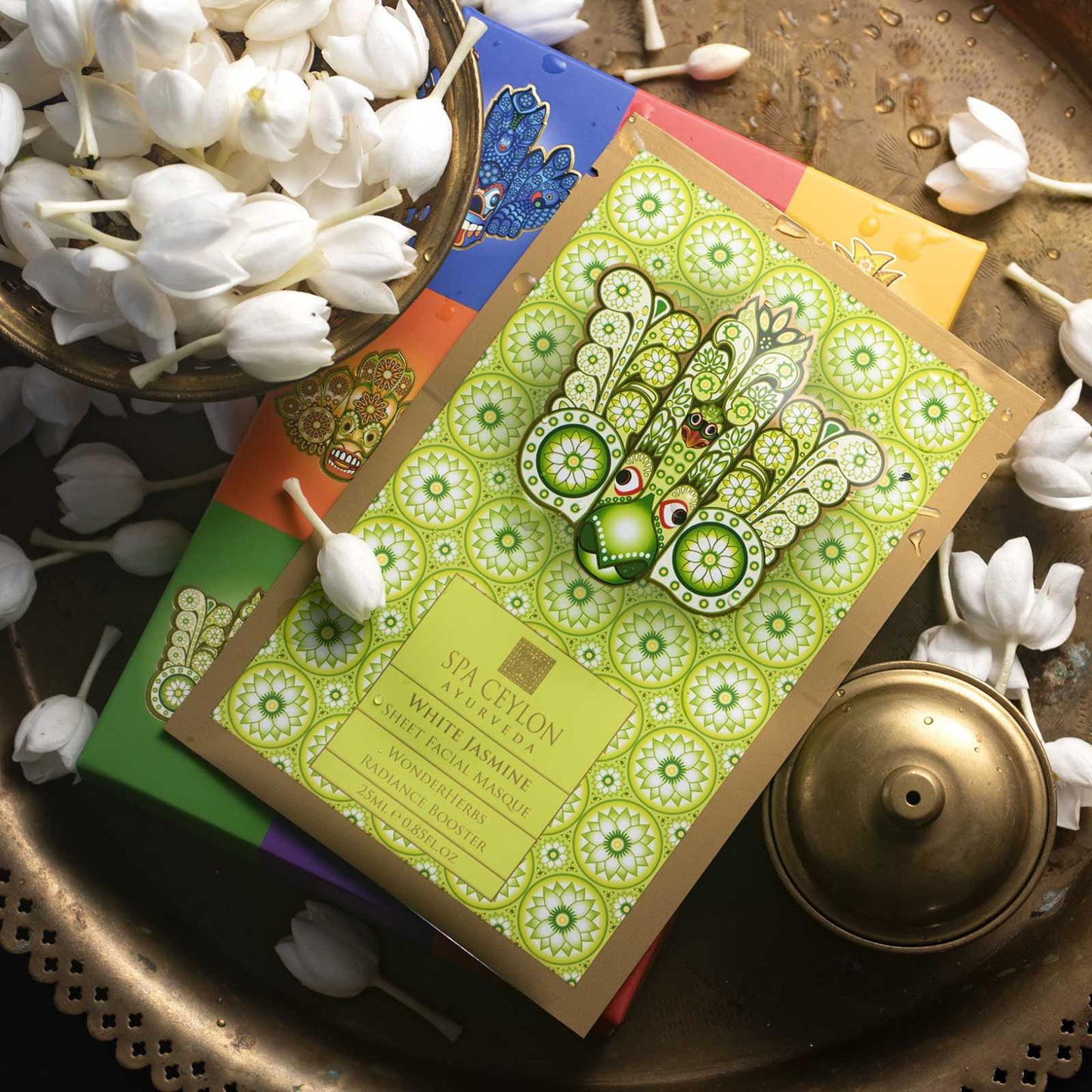 White Jasmine - Sheet Facial Masque - WonderHerbs Radiance Booster - Spa Ceylon UK