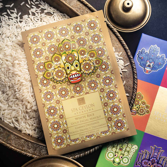 White Rice - Gold Facial Masque - Gamma Oryzanol Youth Protect Treatment - Spa Ceylon UK