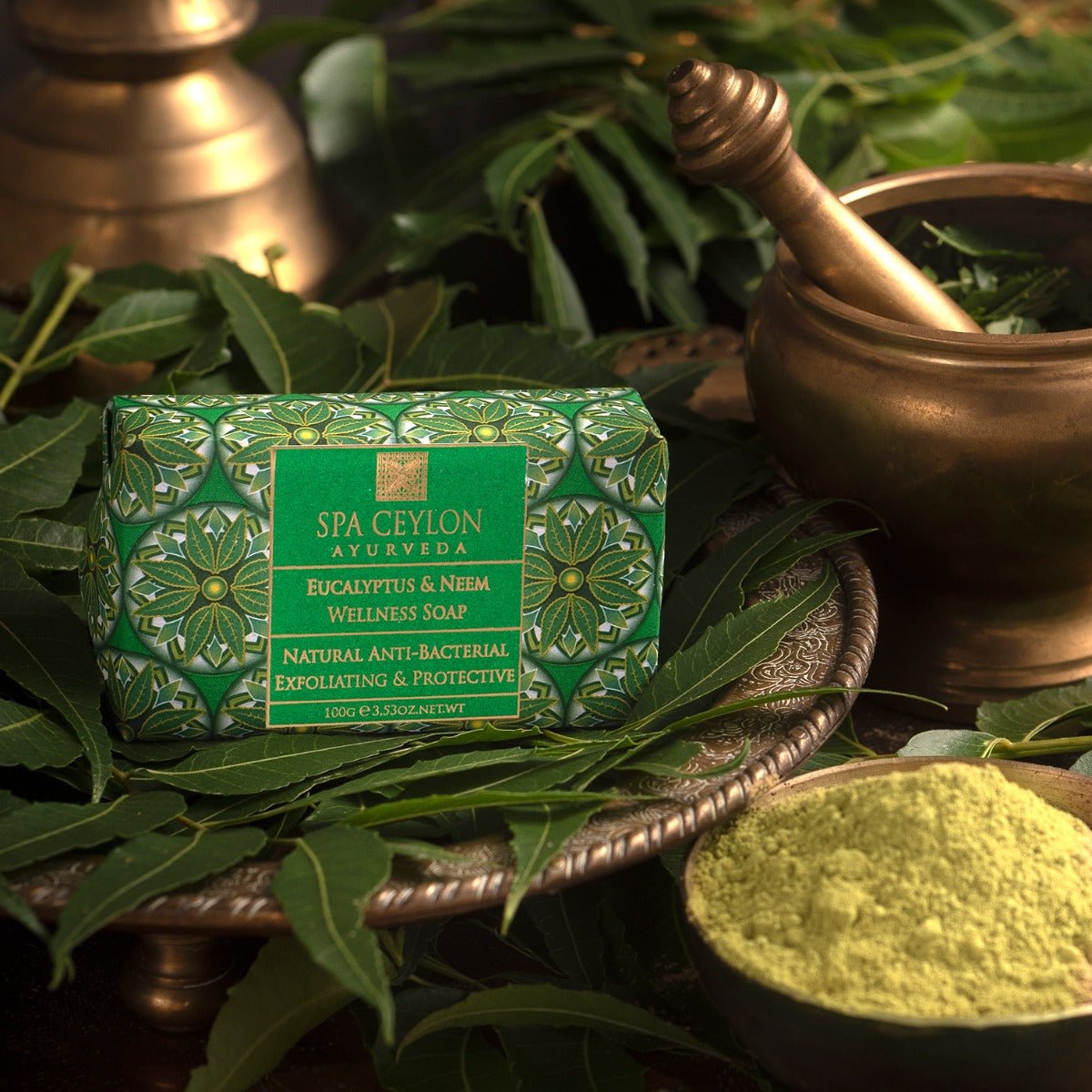 Eucalyptus & Neem - Anti - Bacterial Exfoliating Wellness Soap 100g - Spa Ceylon UK