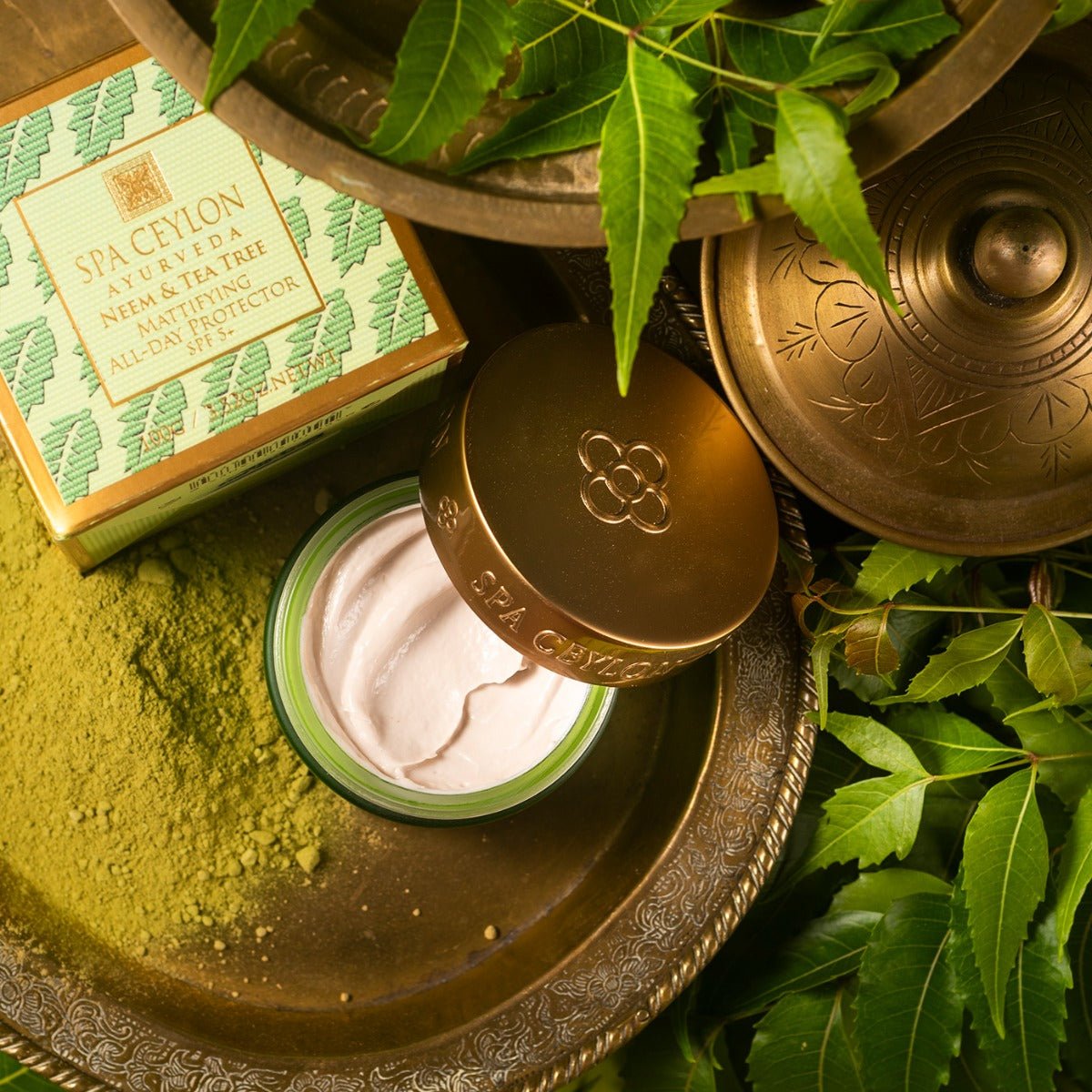 Neem & Tea Tree - Mattifying All - Day Protector SPF 5+ 100g - Spa Ceylon UK