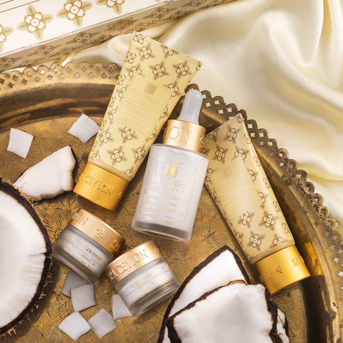 Virgin Coconut - Night Repair Face Treatment Oil Set - Spa Ceylon UK