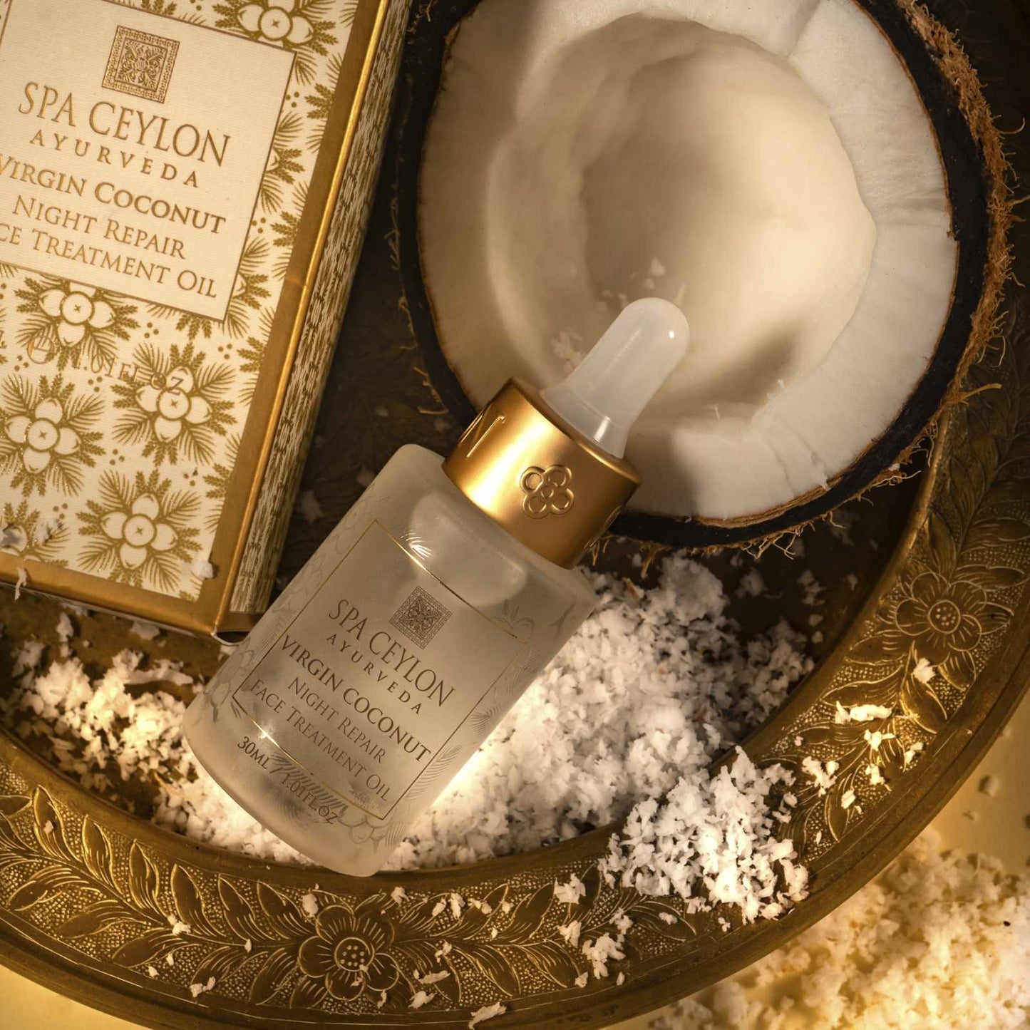 Virgin Coconut - Night Repair Face Treatment Oil 30ml - Spa Ceylon UK