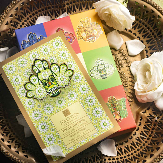 White Tuberose - Sheet Facial Masque - WonderHerbs Radiance Booster - Spa Ceylon UK