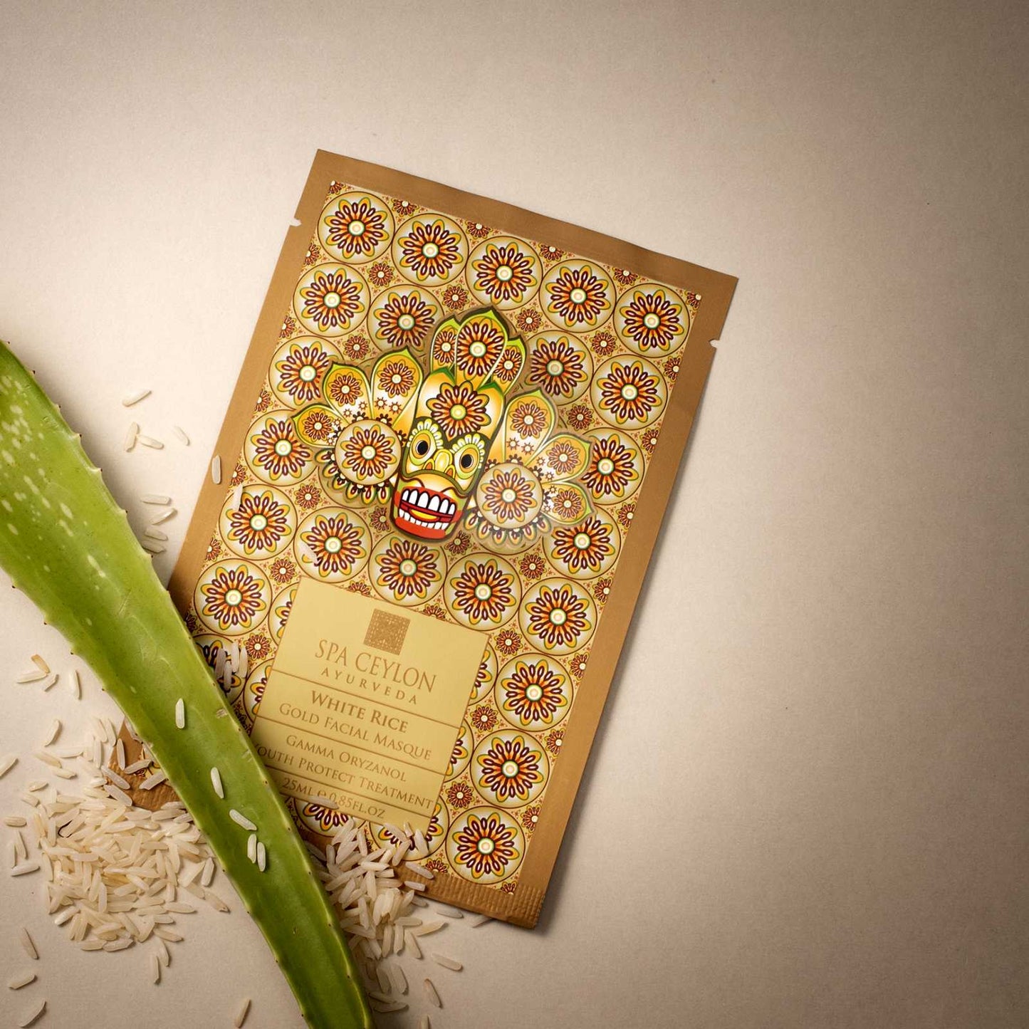 White Rice - Gold Facial Masque - Gamma Oryzanol Youth Protect Treatment - Spa Ceylon UK