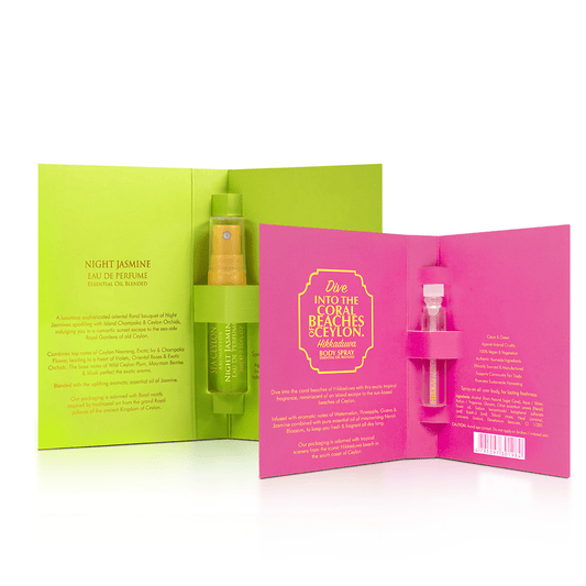 Night Jasmine – Eau de Perfume 3ml & Hikkaduwa - Beach Body Spray 2ml - Spa Ceylon UK