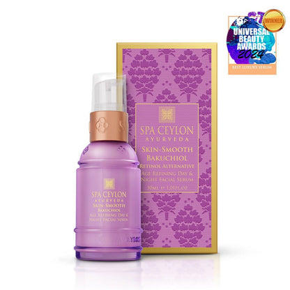 Skin Smooth Bakuchiol - Retinol Alternative Age Refining Day & Night Facial Serum 30ml - Spa Ceylon UK