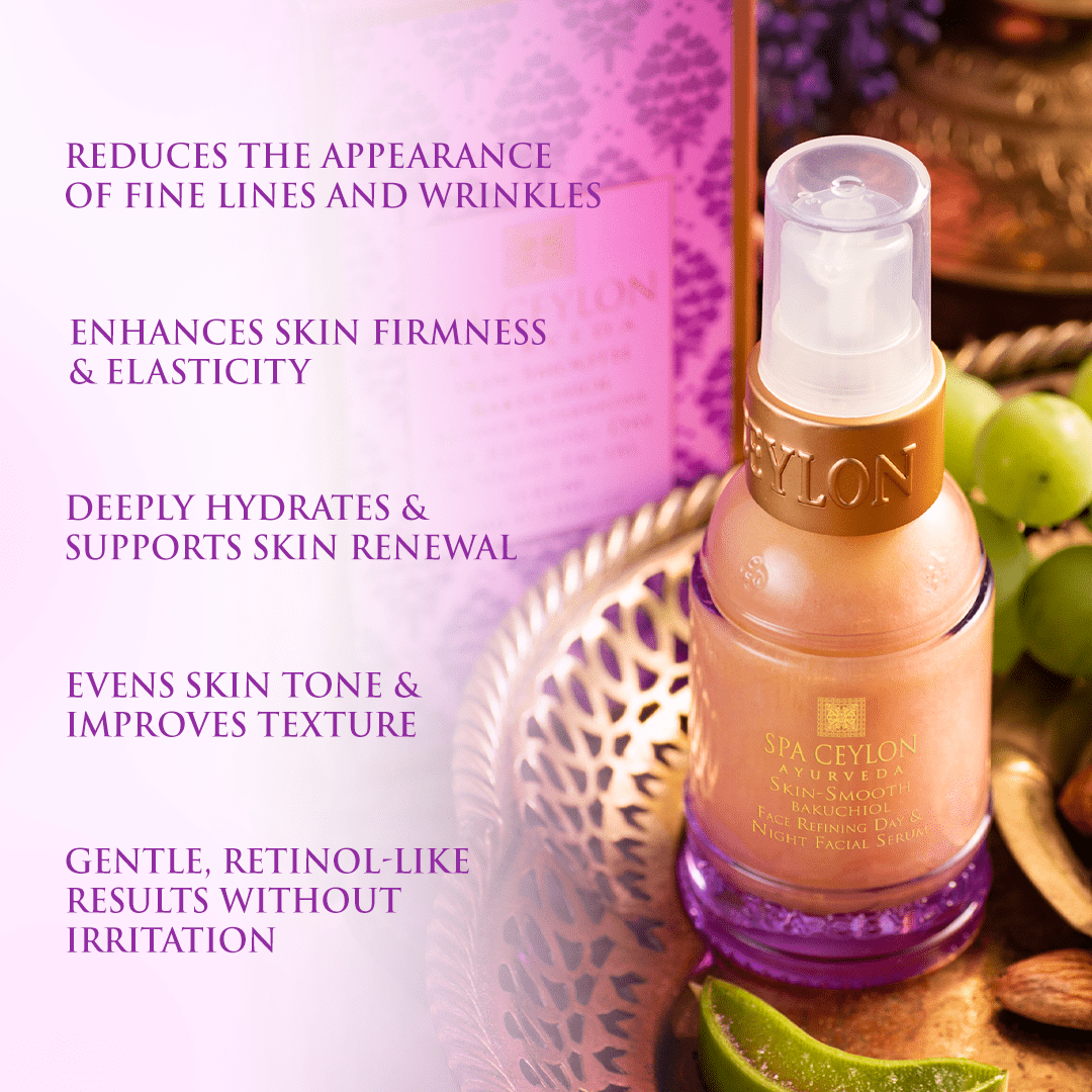 Skin Smooth Bakuchiol - Retinol Alternative Age Refining Day & Night Facial Serum 30ml - Spa Ceylon UK