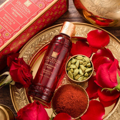 Cardamom Rose - Massage & Bath Oil 100ml - Spa Ceylon UK