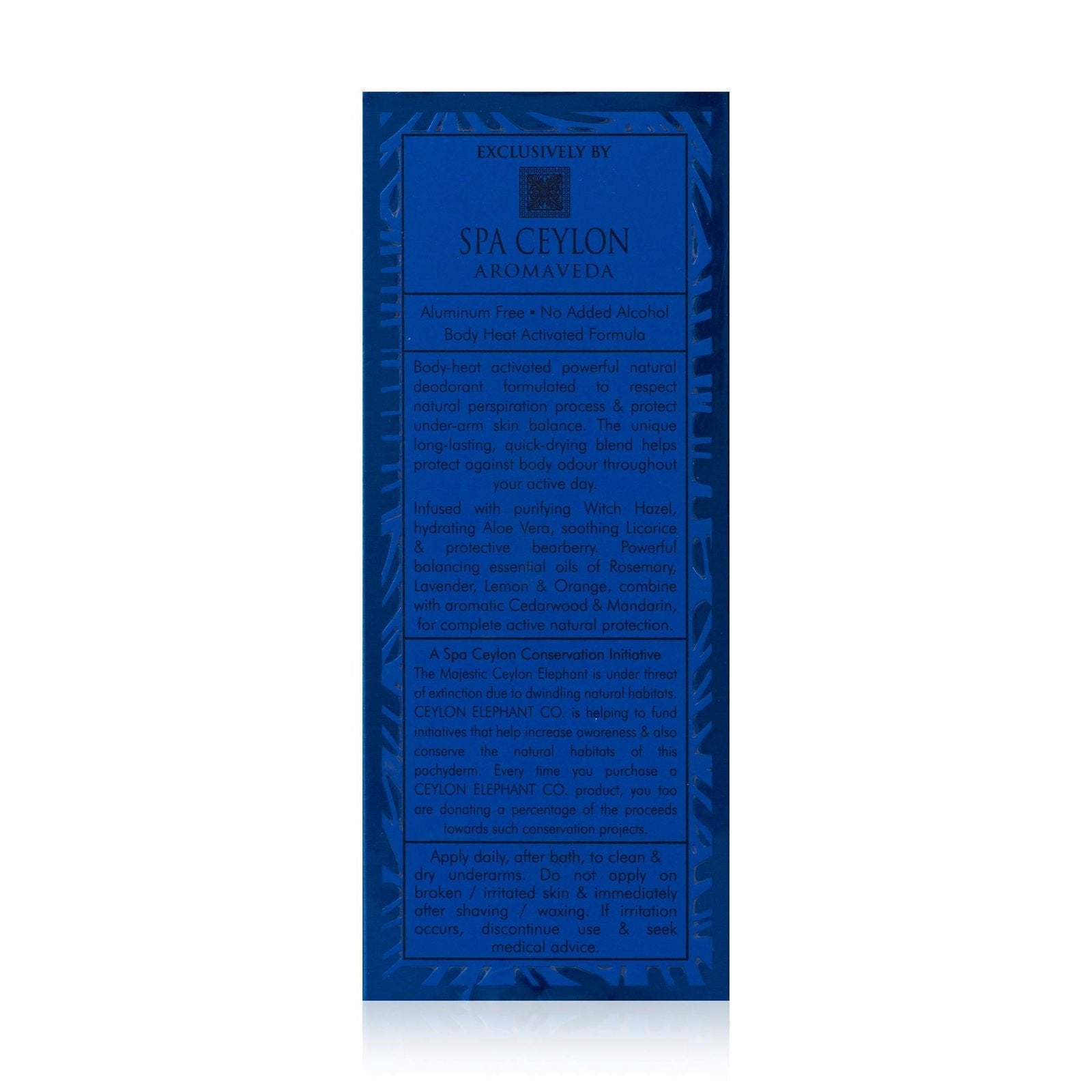 Forest Tribe - Ceylon Elephant - Active Natural Deodorant For Men - 60ml - Spa Ceylon UK