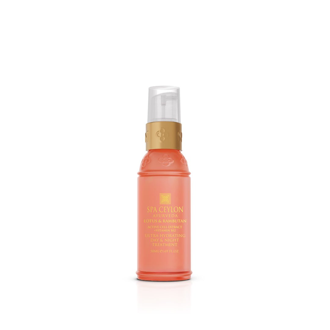 Lotus & Rambutan - Active Cell Extract + Vitamin B12 Ultra - Hydrating Day & Night Treatment 50ml - Spa Ceylon UK