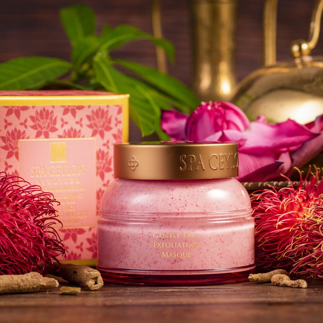 Lotus & Rambutan - Active Cell Extract + Vitamin B Plus Gentle Face Exfoliating Masque - 100g - Spa Ceylon UK