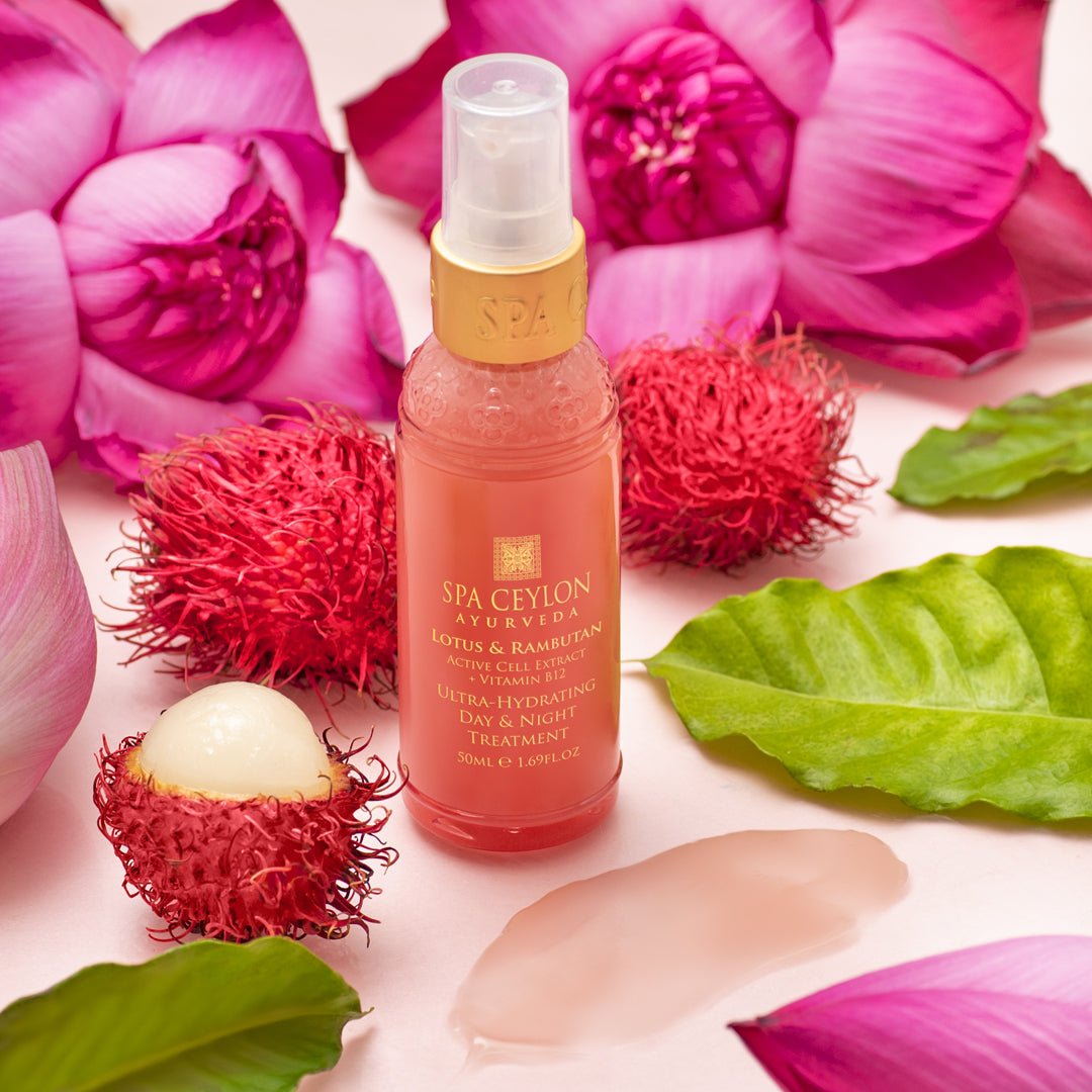 Lotus & Rambutan - Active Cell Extract + Vitamin B12 Ultra - Hydrating Day & Night Treatment 50ml - Spa Ceylon UK