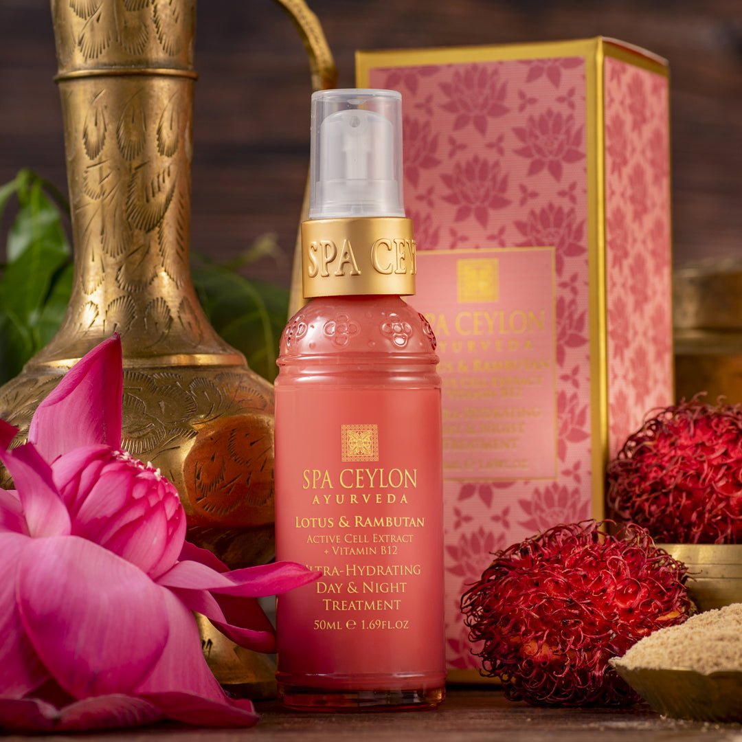 Lotus & Rambutan - Active Cell Extract + Vitamin B12 Ultra - Hydrating Day & Night Treatment 50ml - Spa Ceylon UK