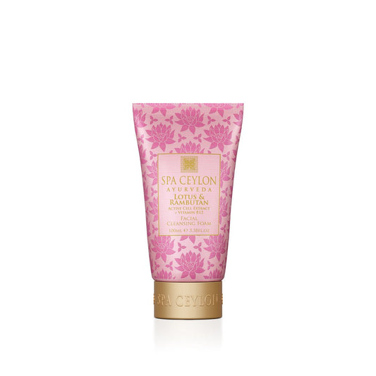 Lotus & Rambutan - Active Cell Extract + Vitamin B12 - Facial Cleansing Foam 100ml - Spa Ceylon UK