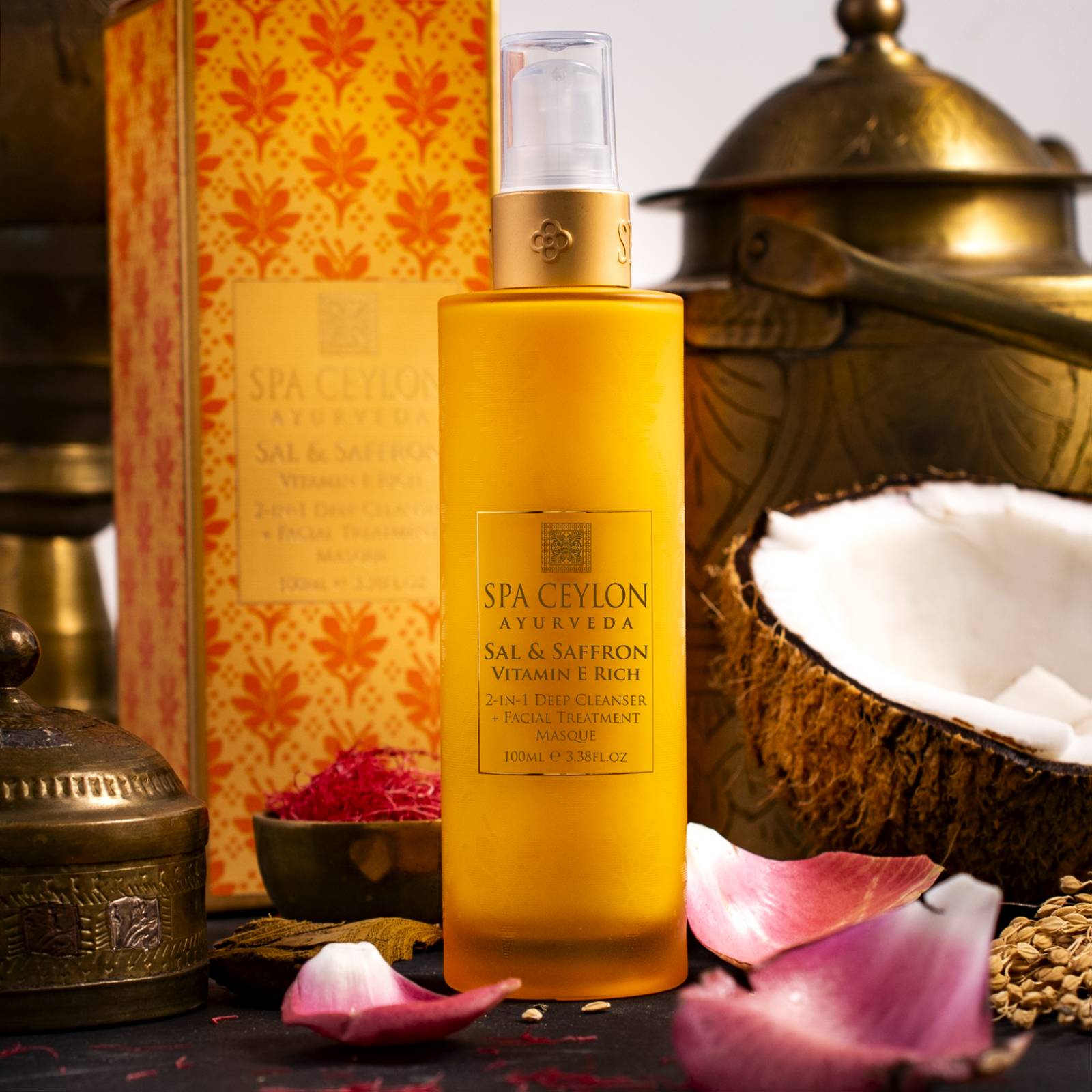 Sal & Saffron - 2 - in - 1 Deep Cleanser + Facial Treatment Masque 100ml - Spa Ceylon UK